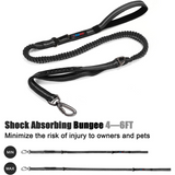 Bungee Dog Leash, 4-6FT No Pull Dog Leash with Car Seatbelt