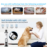 Pet Nail Grinder with 2 LED Lights Upgraded 3-Speed Electric Cordless