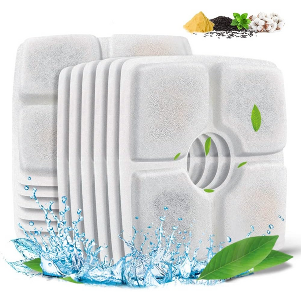 Cat Water Fountain Filter Replacement - Triple-Action Pet Drinking Fountain Filter