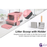 CatZest Cat Litter Box with Lid, Extra Large Stainless Steel Top Entry, Double Filter Pedal & Scoop – Non-Stick, Leakproof, High Sided