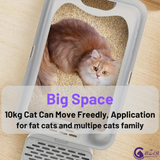 CatZest Fashion Cute Stainless Steel Cat Kitty Litter Box with Lid, High Walls Enclosed, Non-Stick, Leak-Proof & Effortless Cleaning