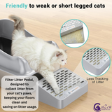 CatZest Fashion Cute Stainless Steel Cat Kitty Litter Box with Lid, High Walls Enclosed, Non-Stick, Leak-Proof & Effortless Cleaning