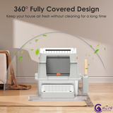 CatZest Stainless Steel Litter Box with Lid, Front Entry Top Exit Kitty, Extra Large Enclosed Metal Litter Box with Litter Scoop & Ramp