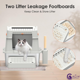 CatZest Stainless Steel Litter Box with Lid, Front Entry Top Exit Kitty, Extra Large Enclosed Metal Litter Box with Litter Scoop & Ramp