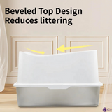 CatZest Stainless Steel Cat Litter Box for Big Cats – Large Top-Entry Enclosed Kitty Pan with Lid, Odor-Resistant & Easy to Clean