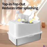 CatZest Stainless Steel Cat Litter Box for Big Cats – Large Top-Entry Enclosed Kitty Pan with Lid, Odor-Resistant & Easy to Clean