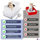 CatZest Stainless Steel Cat Litter Box for Big Cats – Large Top-Entry Enclosed Kitty Pan with Lid, Odor-Resistant & Easy to Clean