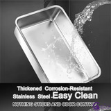 CatZest Stainless Steel Extra Large Cat Litter Box with High Sides – Leakproof, Easy Clean, Includes Scoop Footboard & Detachable Base