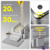 CatZest Stainless Steel Extra Large Cat Litter Box with High Sides – Leakproof, Easy Clean, Includes Scoop Footboard & Detachable Base