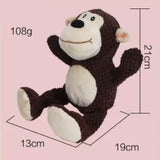 Checkers Plush & PlayClean Squeaky Chew Dog Toy Monkey
