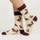 Save the Hare Cream Bamboo Socks