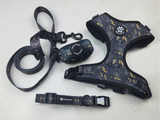 Dog Harness Bundle Set - Midnight Blossom