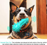 Dog Chew Toy - Squeaky Toothbrush Durable Rubber Toys for Teeth Cleaning