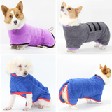 Dog Drying Towel Robe Microfiber Absorbent with Adjustable Strap