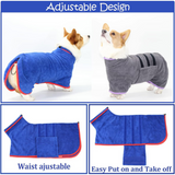 Dog Drying Towel Robe Microfiber Absorbent with Adjustable Strap
