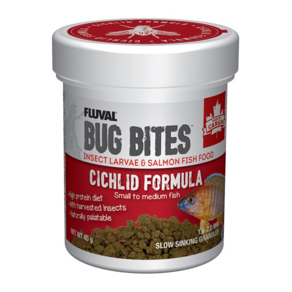 Fluval Bug Bites Cichlid Formula 45g Small to Medium Fish