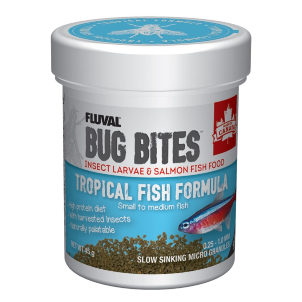 Fluval Bug Bites Tropical Fish Formula 45g Small to Medium Fish