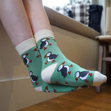 Save the Green Puffin Bamboo Socks