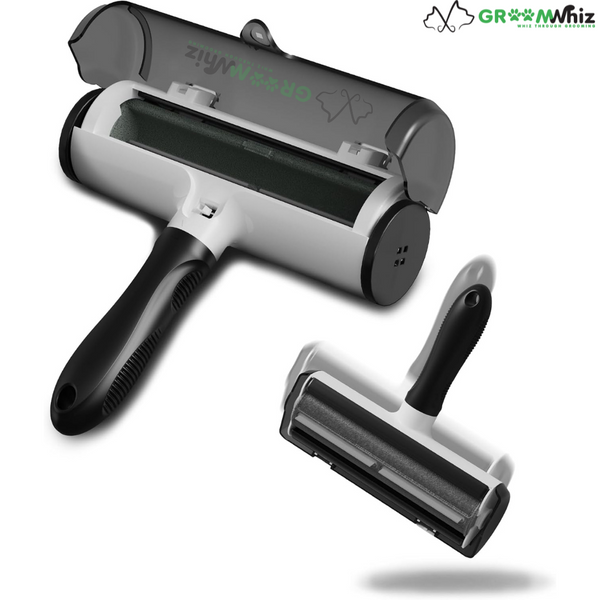 GroomWhiz Portable Pet Hair Remover – Reusable Lint Roller Perfect for Furniture, Couch, Carpet, Clothing & Bedding