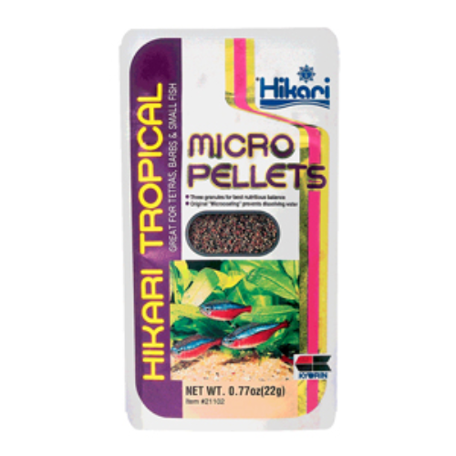 Hikari Tropical Micro Pellets packaging on a white background