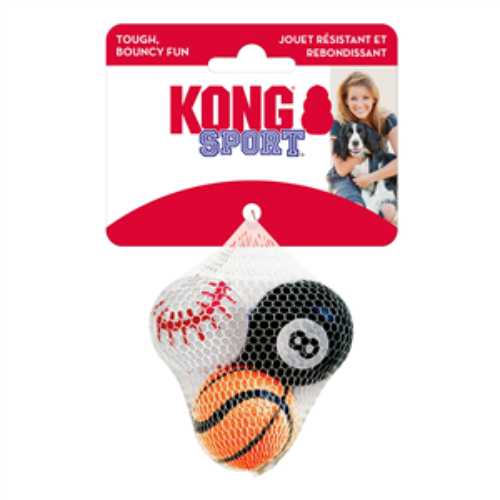 Kong Sport dog toy with packaging featuring a dog and owner on a white background