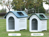 Large Dog House with Window- Dark Green