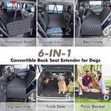 PAWMOM Pet Car Seat Cover Upgraded 6-IN-1 Waterproof & Scratch Proof Nonslip with Heavy-Duty Hard Bottom