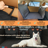 PAWMOM Pet Car Seat Cover Upgraded 6-IN-1 Waterproof & Scratch Proof Nonslip with Heavy-Duty Hard Bottom