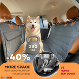 PAWMOM Pet Car Seat Cover Upgraded 6-IN-1 Waterproof & Scratch Proof Nonslip with Heavy-Duty Hard Bottom