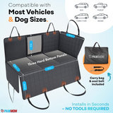 PAWMOM Pet Car Seat Cover Upgraded 6-IN-1 Waterproof & Scratch Proof Nonslip with Heavy-Duty Hard Bottom