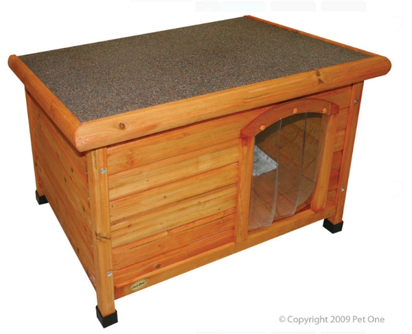 Pet One Kennel - Bavarian Timber Flat Roof 103.7x66x70cm Medium - in store only