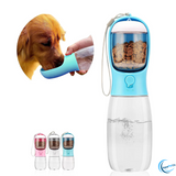 Portable Dog Water Bottle with Built-In Food Container & Drinking Feeder
