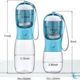 Portable Dog Water Bottle with Built-In Food Container & Drinking Feeder