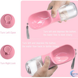 Portable Dog Water Bottle with Built-In Food Container & Drinking Feeder