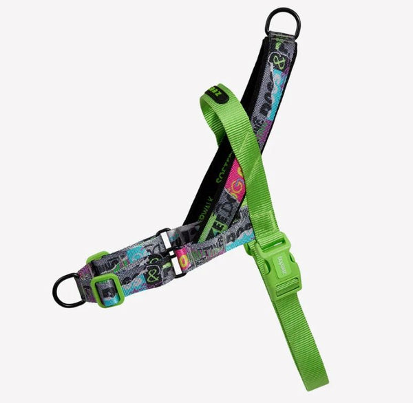 This harness is part of the limited edition 'Lords of Zee.Town'&nbsp;collection.

The Softer Walk Harness is a no-pull dog harness that's designed to give both your dog and you a smoother, comfortable walk. Great for dogs that pull, these harnesses come with two D-rings - one on the back and one on the front, which helps guide the dog towards you when they try to pull.

The harness is completely adjustable for the perfect fit and is made from soft fabric that is comfortable on the dog's fur. There's a padde