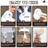 SleekFur Pet Steam Brush with Release Button Self Clean and Spray Mist for Cats Dogs Bunnies Hair Removal