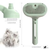 SleekFur Pet Steam Brush with Release Button Self Clean and Spray Mist for Cats Dogs Bunnies Hair Removal
