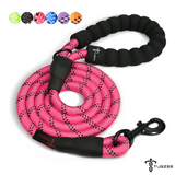 TUGZEE Dog Leash with Comfortable Padded Handle Reflective - Strong & Durable for Small Medium and Large Dogs