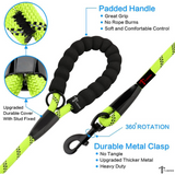 TUGZEE Long Dog Leash for Dog Training Reflective with Comfortable Padded Handle Heavy Duty Dog Lead for Large Medium Small Dogs