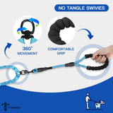TUGZEE Dual Dog Leash with Shock Absorbing Reflective