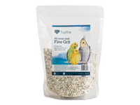 Topflite Grit Fine 1kg A supplement feed for birds. The grit sits in the bird’s crop for a sustained length of time, aiding in the digestion, as well as giving ‘slow release’ calcium thus aiding in the production of good quality shells. Birds self-regulate their own grit intake as they require it.