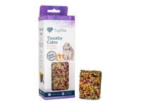 Topflite Timothy Cakes – Rabbit & Guinea Pig Treats  Timothy Cakes Garden Goodness  A perfect parcel of nutritional goodness for your favourite small animal. Small-sized packets solve the mess and soiling problem, while the mix of Timothy Hay grass with dried herbs and vegies provides that all-important fibre. It is a little portion packing a big nutritional punch.