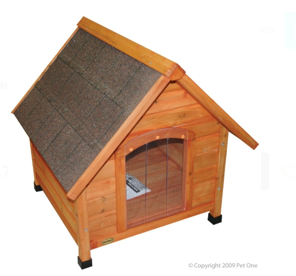Pet One Kennel - Chalet Timber Pitched Roof 96x112x105cm Extra Large - in store only