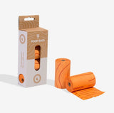These compostable orange bags don't just add style and a pop of color to your poop bag dispenser. They are made from certified compostable plastic making them more environmentally friendly and sustainable. So, when poop happens, we’re with you. Each box contains 60 poop bags (4 rolls with 15 poop bags each).Zee.Dog eco-friendly dog poop bags come with a comforting message. So, when poop happens, we’re with you. Each roll contains 15 poop bags.

33 cm H x 23 cm (W)

Leak-proof poop bags to keep hands safe fr