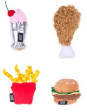ZippyClaws cat toy 4 pack fast food themed catnip toys burgerfries chicken shake