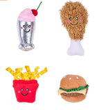 ZippyClaws cat toy 4 pack fast food themed catnip toys burgerfries chicken shake