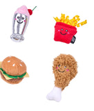 ZippyClaws cat toy 4 pack fast food themed catnip toys burgerfries chicken shake
