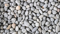 Close-up of gray and white pebbles