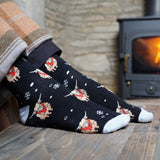 Save the Black Christmas Highland Cow Bamboo Socks
