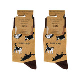 Brown Cat Pet 2-Pack Pair Bamboo Sock Set